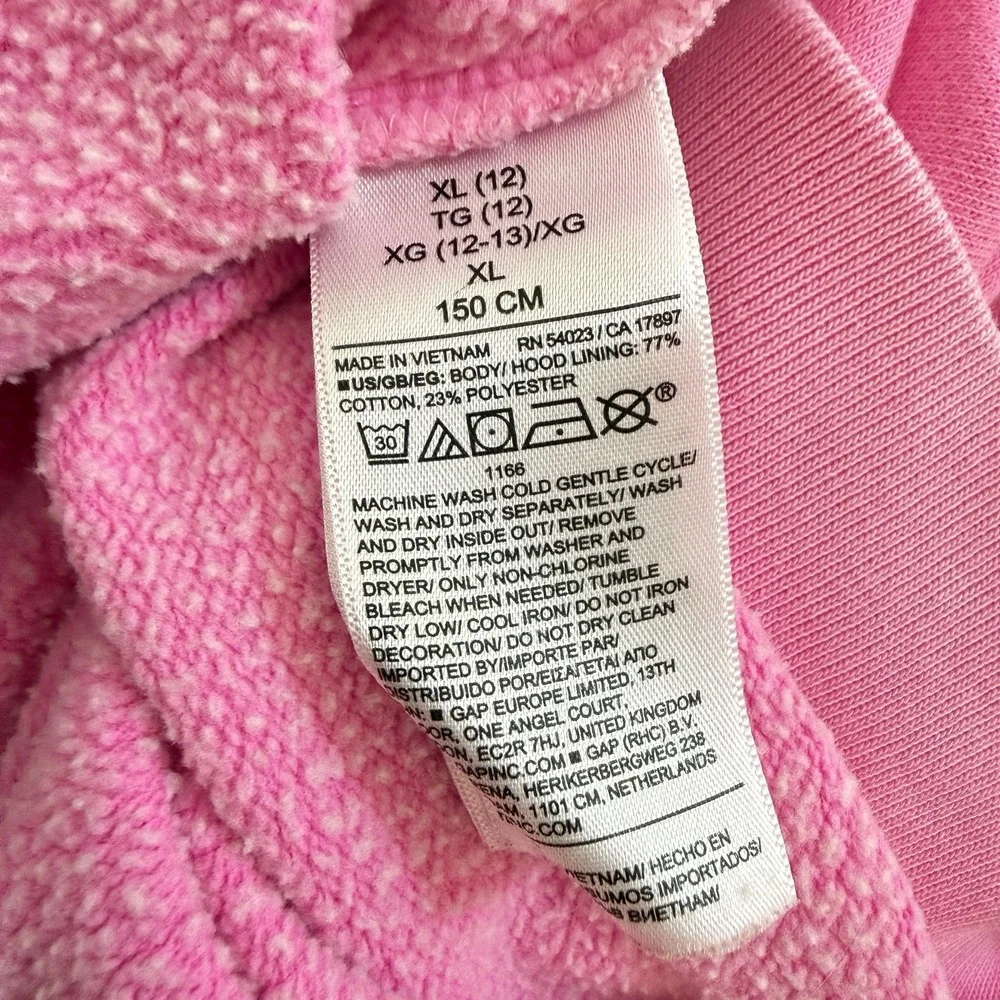 Gap Kids Girls Gap Logo Pullover Hoodie Size XL 12 Hot Pink Standout Pink